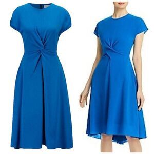 Hugo Boss Datena A-Line Short Sleeve Knot Detail Dress